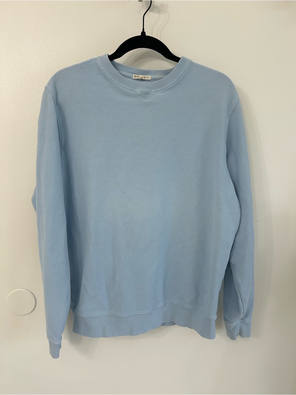 Peter Millar Prima Cotton Light Blue Crewneck Sweater - Men's Casual Pullover